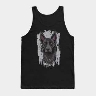 Dutch Shepherd Grey Splatter Artwork Tank Top